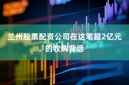 兰州股票配资公司在这笔超2亿元的收购背后
