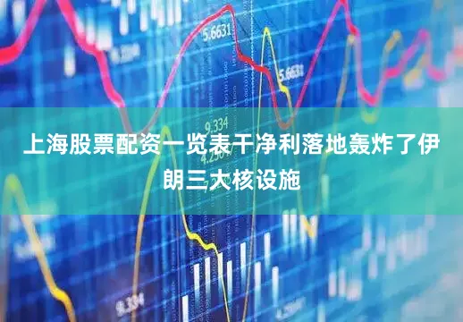 上海股票配资一览表干净利落地轰炸了伊朗三大核设施